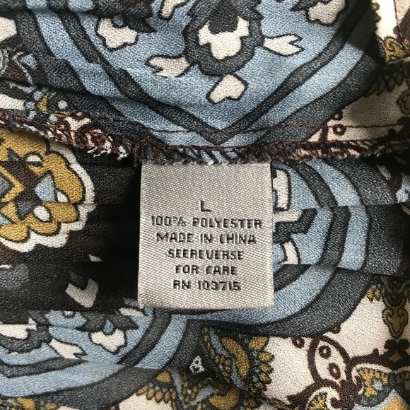 Larry Lavine Blouse, Wrinkle Free Blouse, Blue Top - Picture 6 of 7